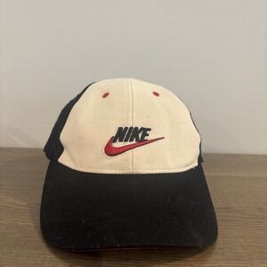 Vintage Nike Spell Out Black & Red/ White 7 3/8 Fitted